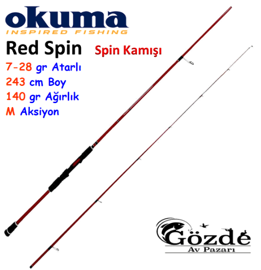 Okuma Red Spin 243 cm 7-28 gr Light Spin Kamışı  resmi