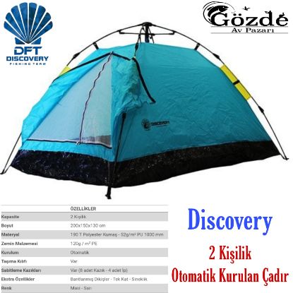 Discovery  2  Kişilik Otomatik Kurulan Çadır  resmi